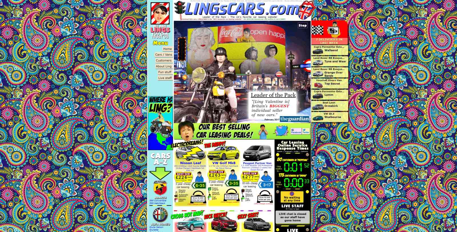 Gefällt Ihnen das? Funktioniert es? Für wen? lingscars.com, Screenshot ca. 2017