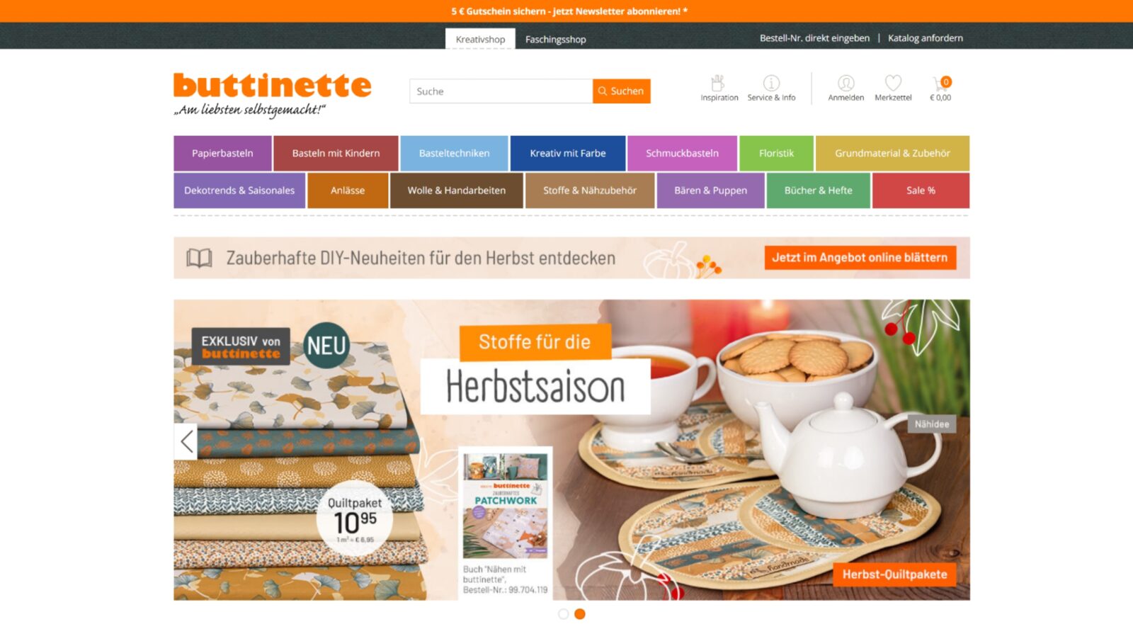 buttinette.com Screenshot 2024