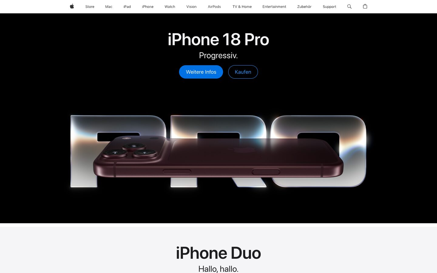 Screenshot einer Website