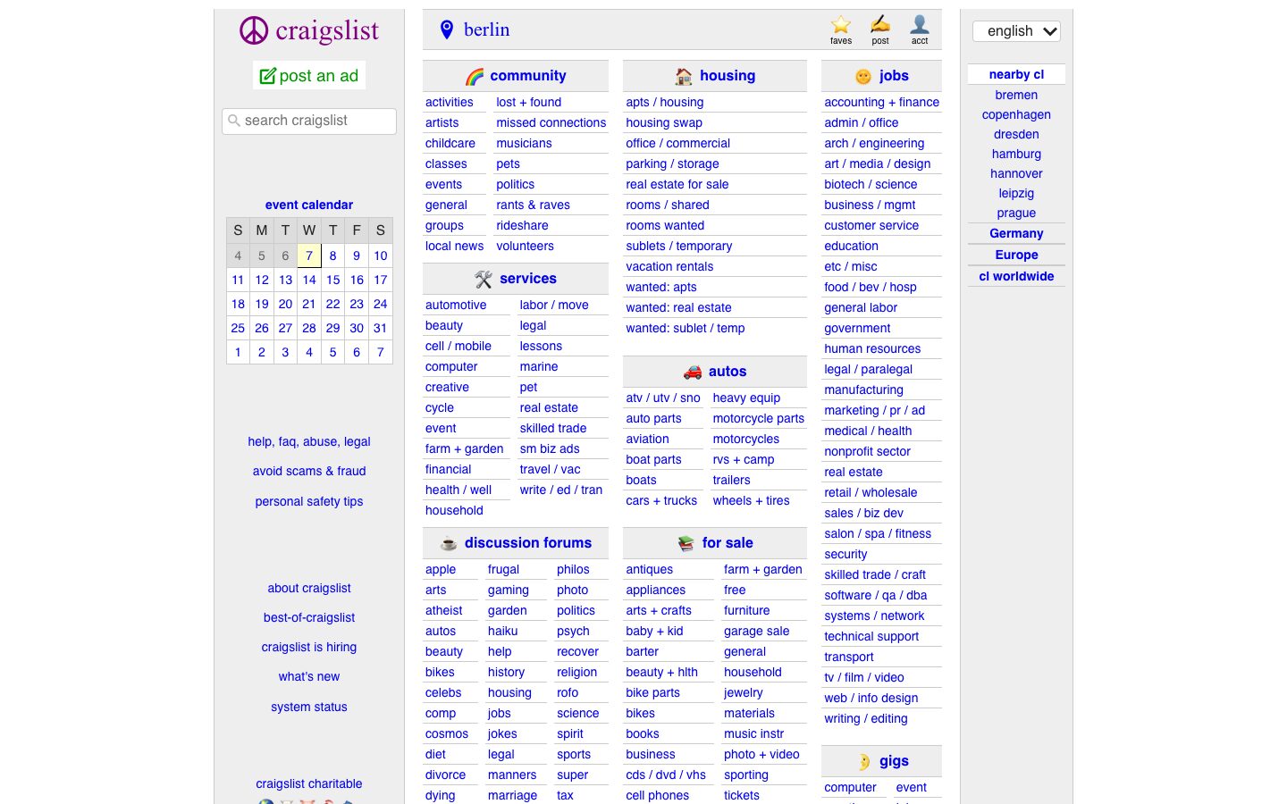Screenshot einer Website