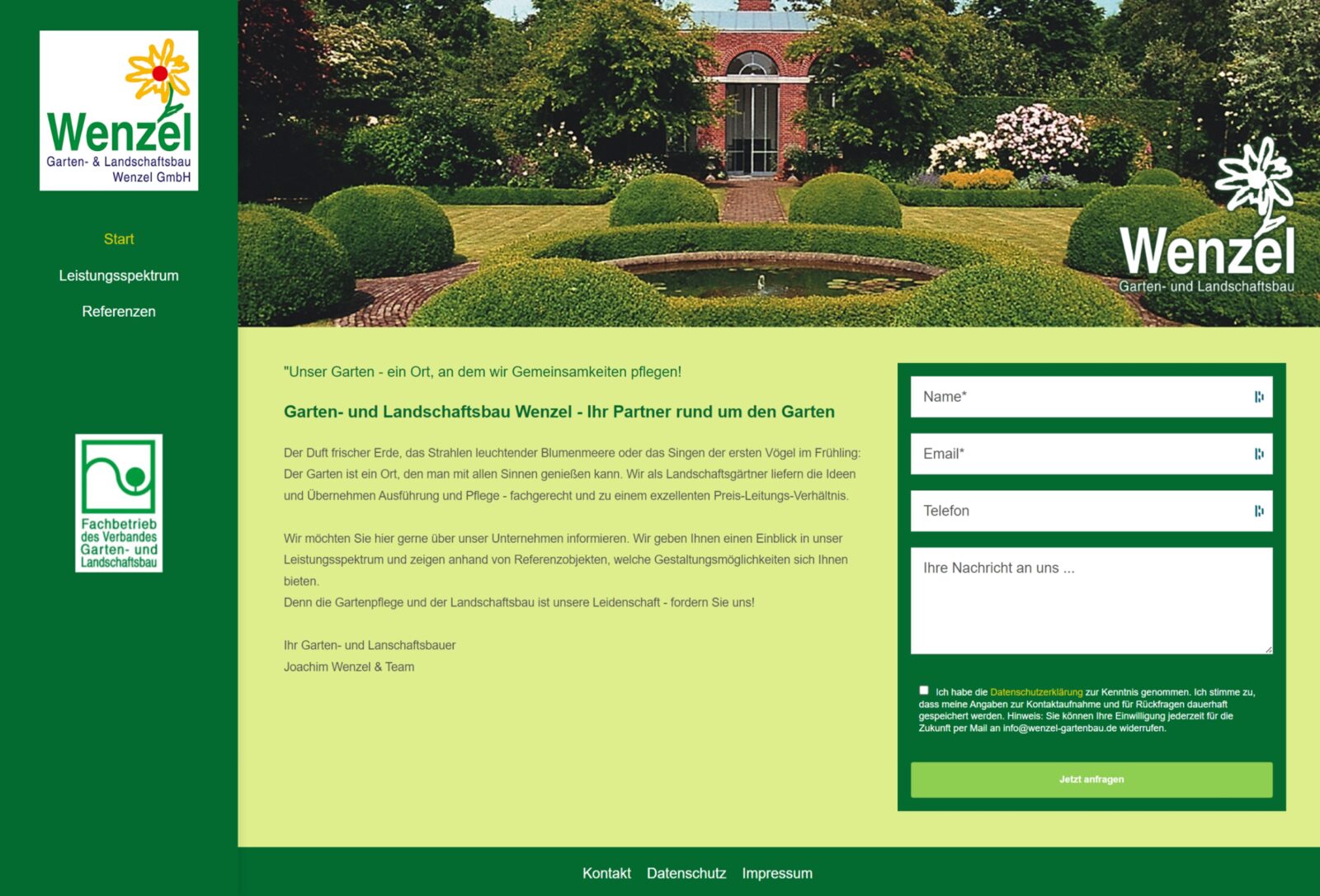 Garten- und Landschaftsbau Wenzel Screenshot 2024