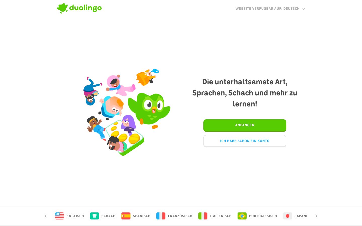 Welche Farbkontraste erkennen Sie? duolingo.com, Screenshot 2026