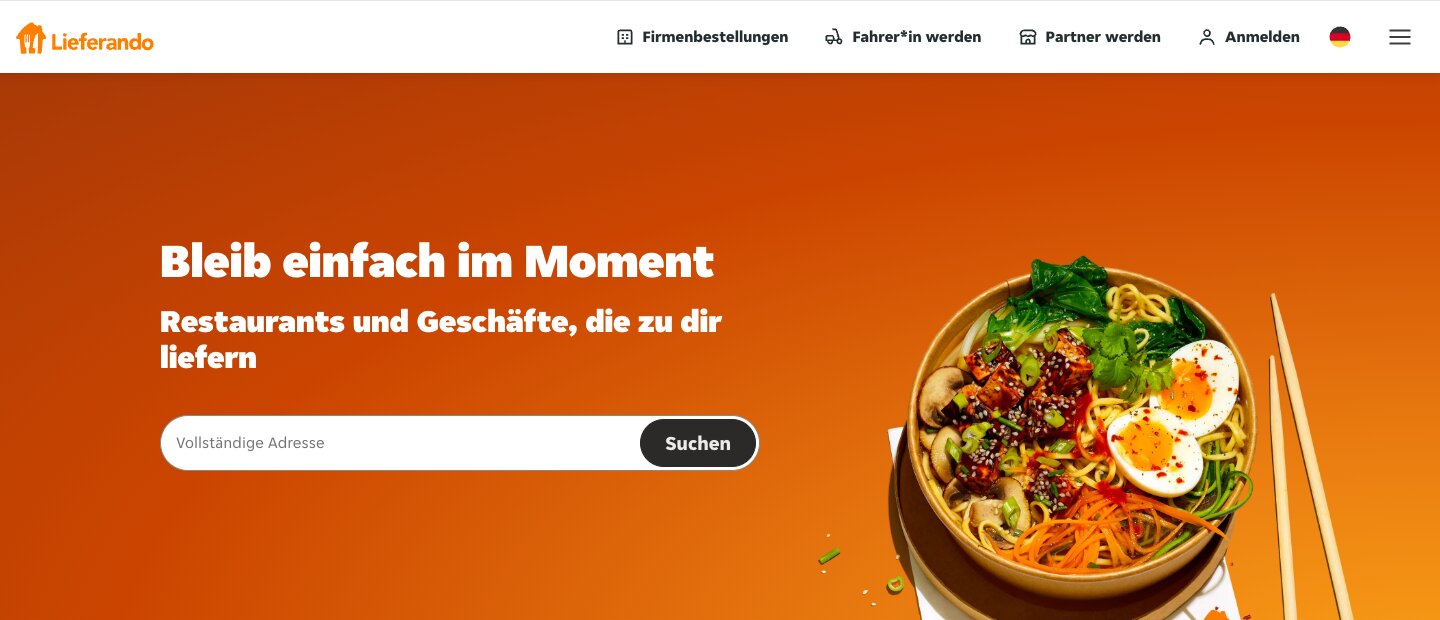 Welche Farbkontraste erkennen Sie? lieferando.de, Screenshot 2026