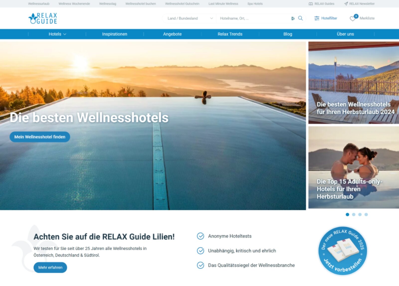 Ein Wellnesshotel Screenshot aus dem Bestand