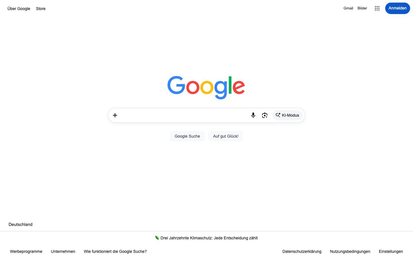 Eine Aufgabe, ein Feld google.de, Screenshot 2026